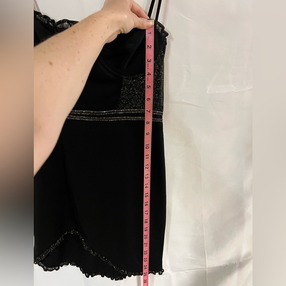 H:ours el dorado mini dress XS corset black metallic romantic whimsy goth​​​​​​ - Picture 15 of 16